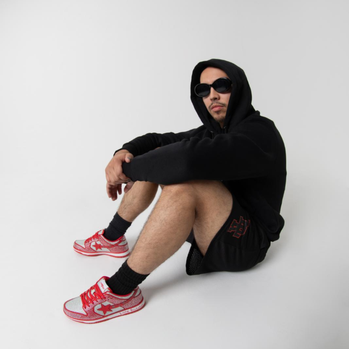 Lone Rock$tar Red Stoned Lows "Actual", Red Sneakers, Rhinestone Branding