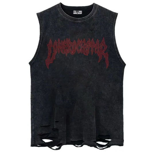 "Crimson Cut" Sleeveless Tee
